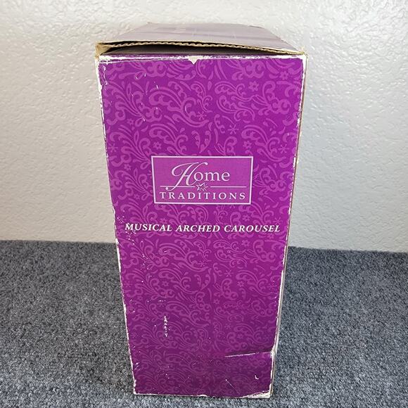 Home Traditions Musical Carousel Horse Figurine Pastel Cherub Canopy Non-Working - Picture 11 of 13